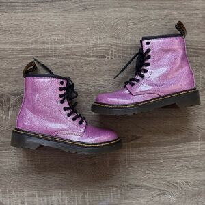 Dr Martens 1460 Glitter Lace Up Boots Youth Child Size 13 Pink NWOT